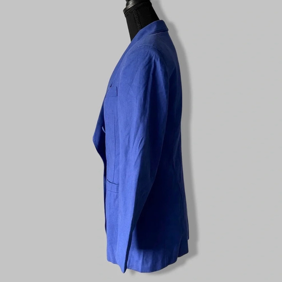 Vintage 81st & Park Linen Blend Blazer in Royal Blue - Picture 2 of 12